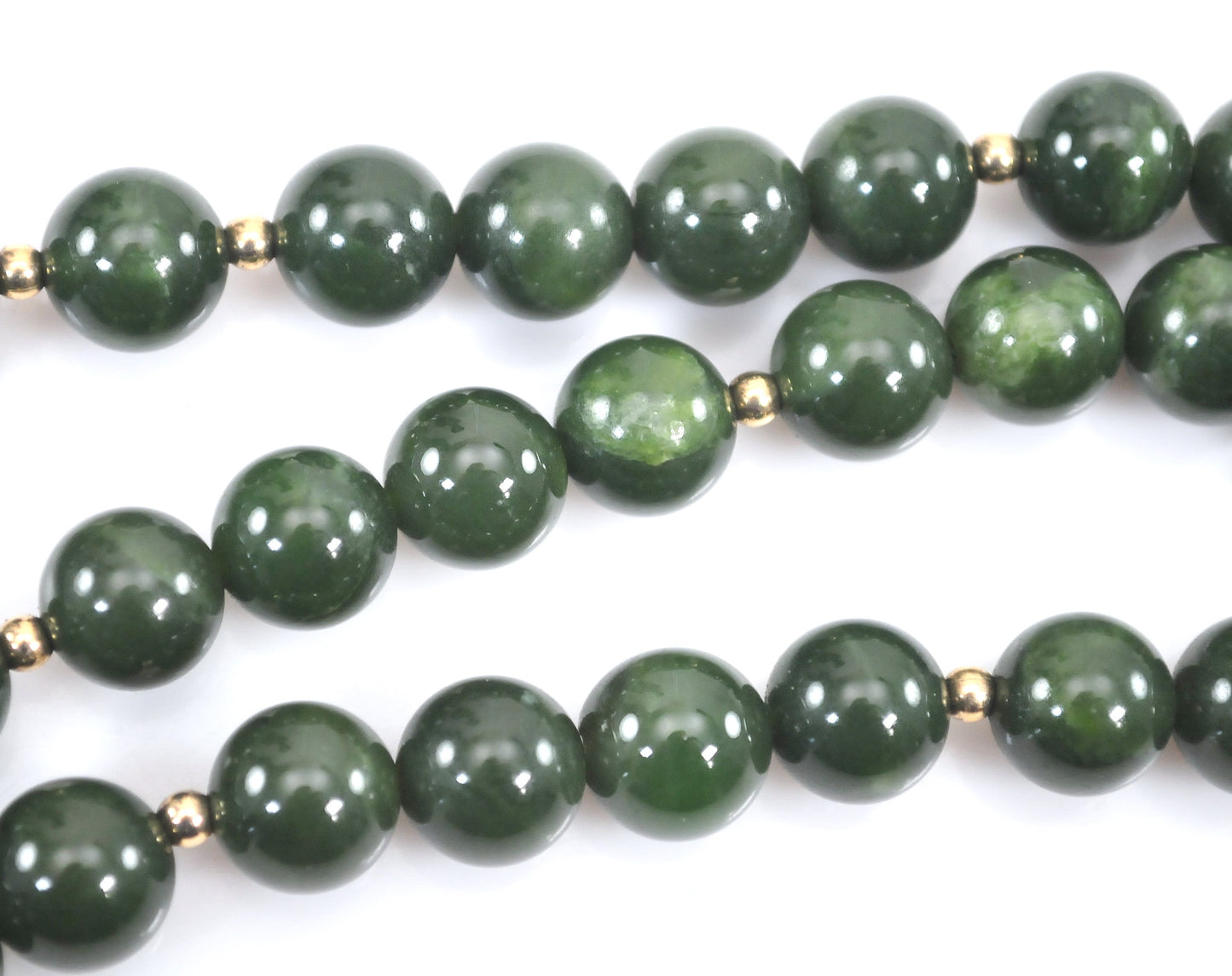 Gold Filled Beaded Jade Necklace