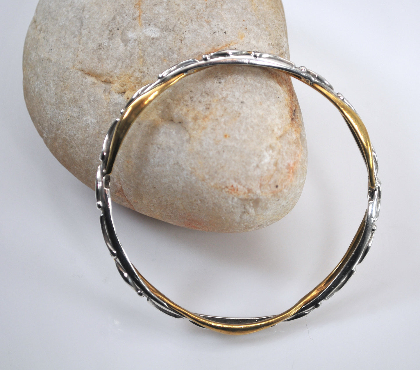 Carolyn Pollack Sterling Silver Brass Bangle Bracelet