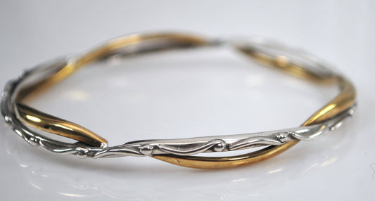 Carolyn Pollack Sterling Silver Brass Bangle Bracelet