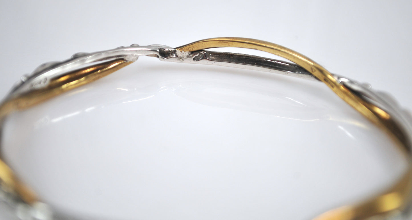 Carolyn Pollack Sterling Silver Brass Bangle Bracelet