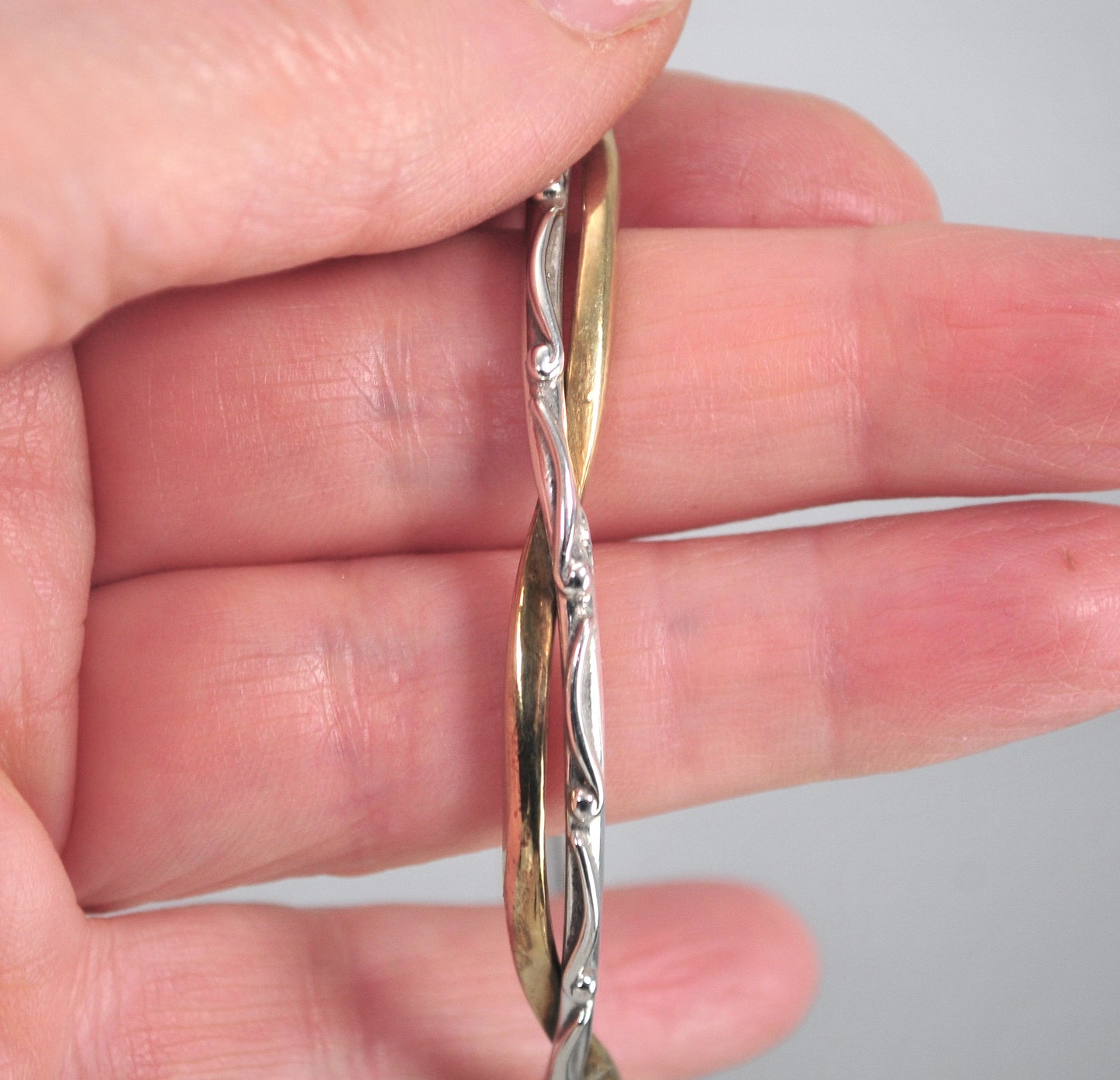 Carolyn Pollack Sterling Silver Brass Bangle Bracelet