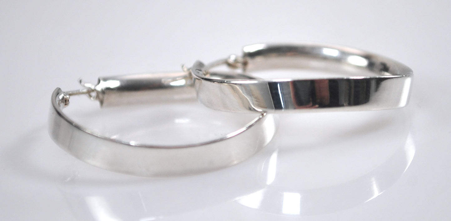 Signed Sterling Hoop Earrings