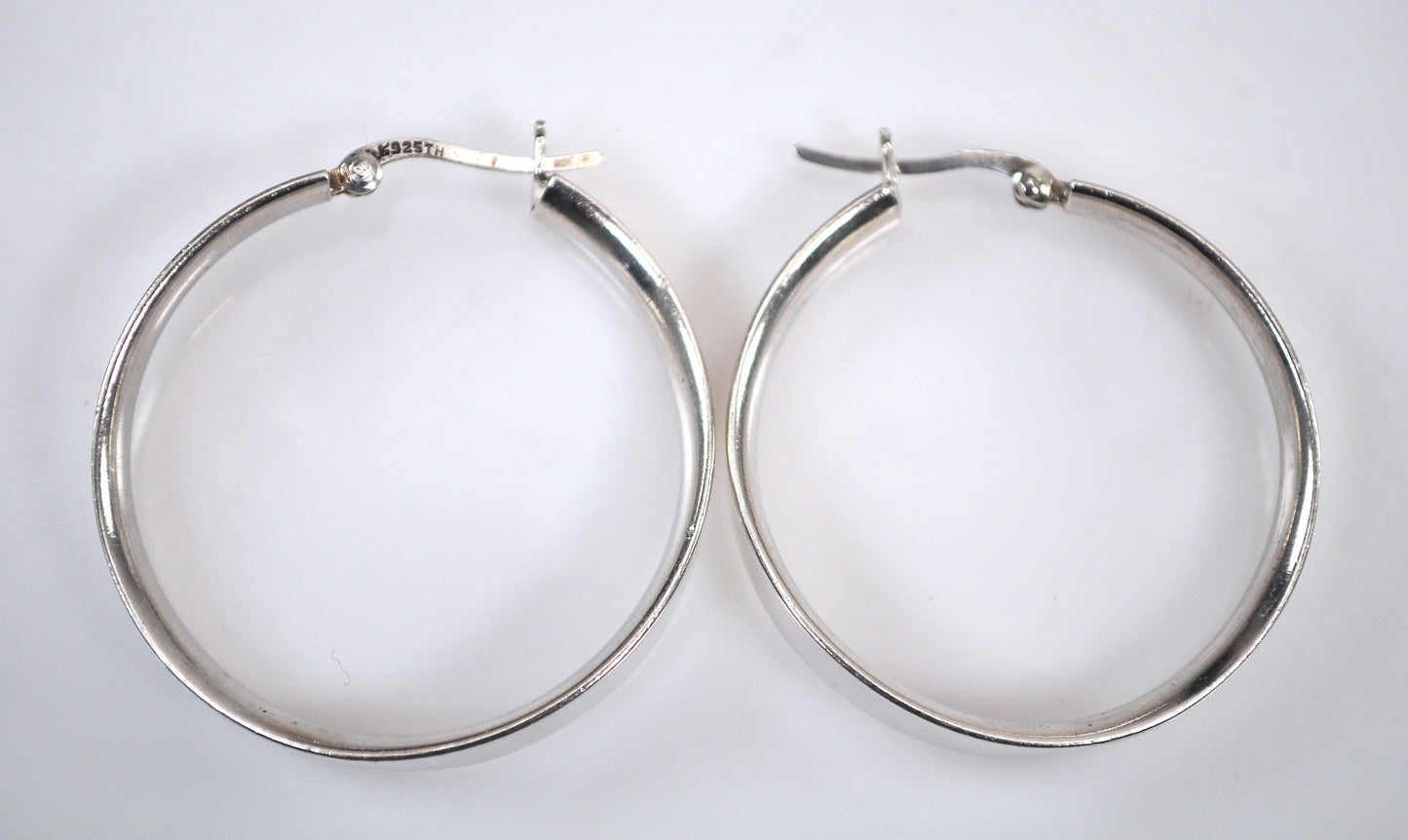 Signed Sterling Hoop Earrings