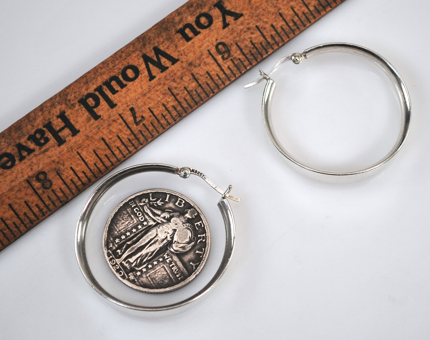 Signed Sterling Hoop Earrings