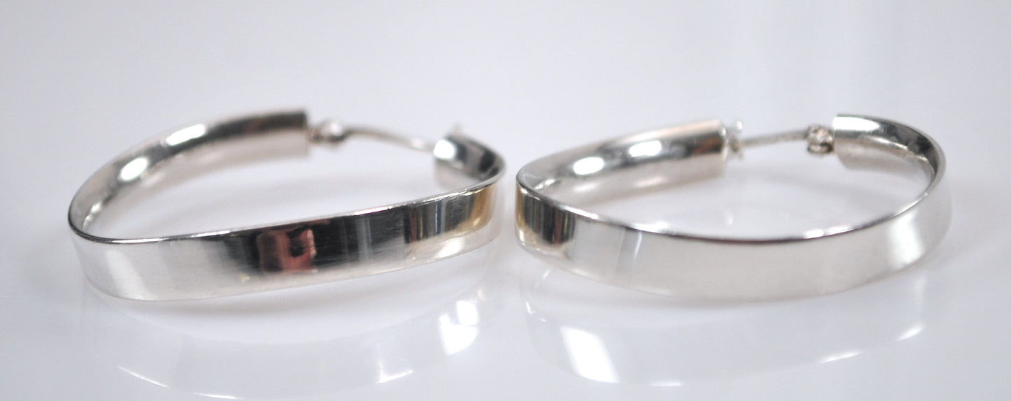 Signed Sterling Hoop Earrings