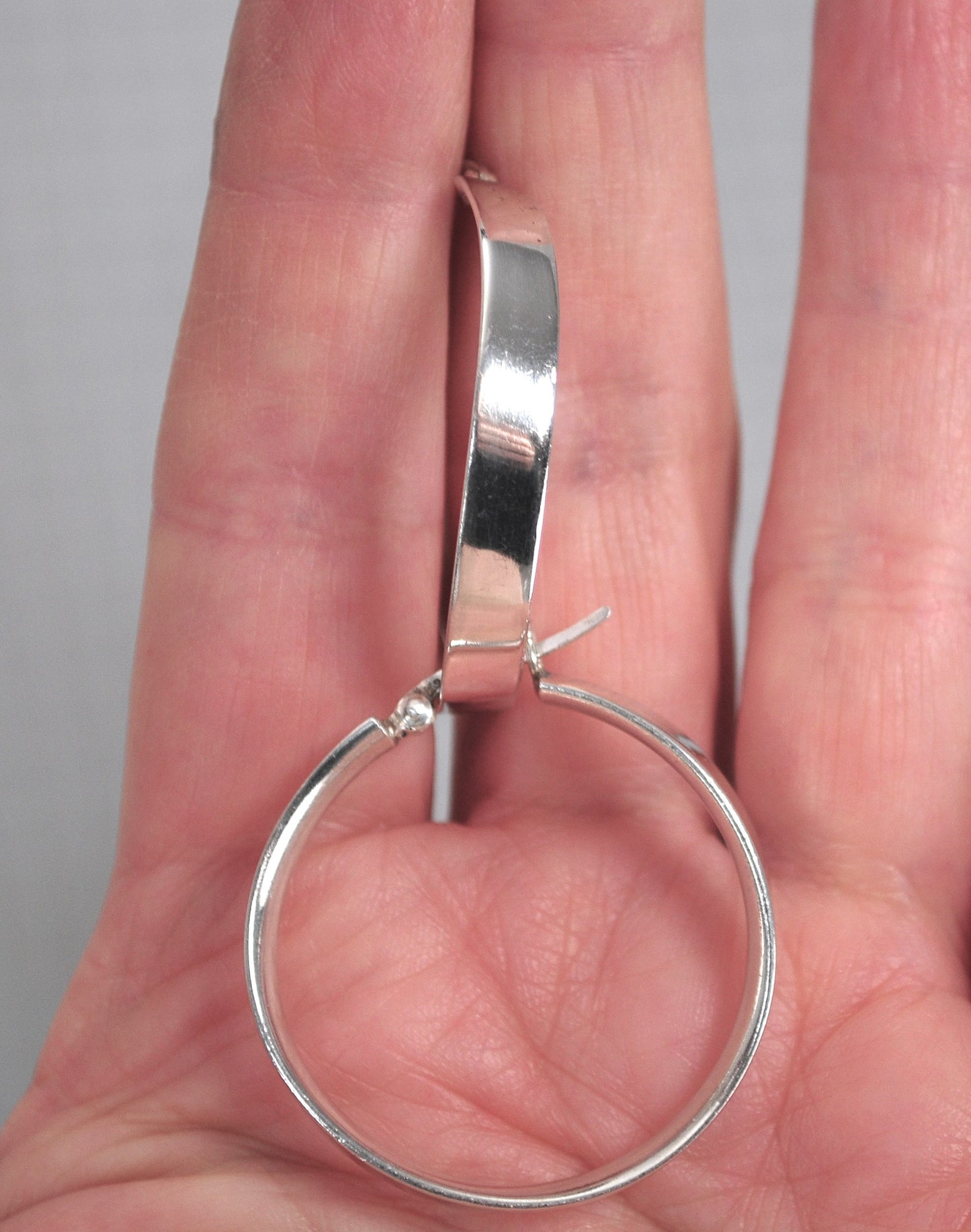 Signed Sterling Hoop Earrings
