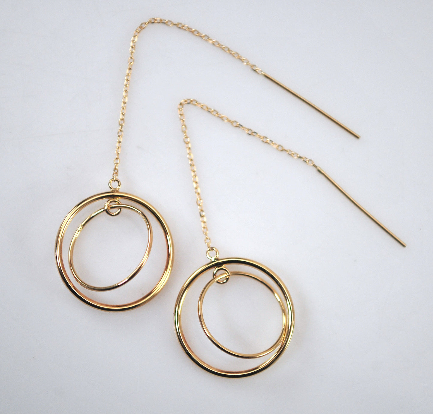 Vintage JCM 14K Gold Threader Earrings