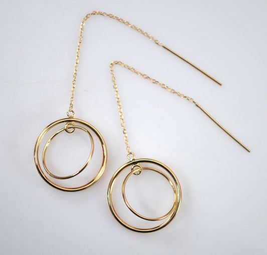 Vintage JCM 14K Gold Threader Earrings