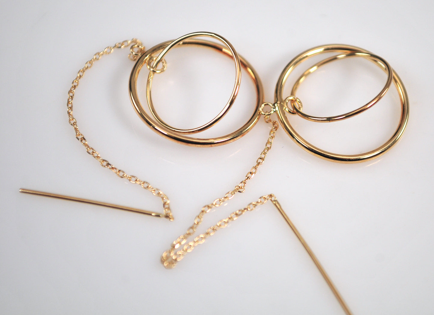 Vintage JCM 14K Gold Threader Earrings