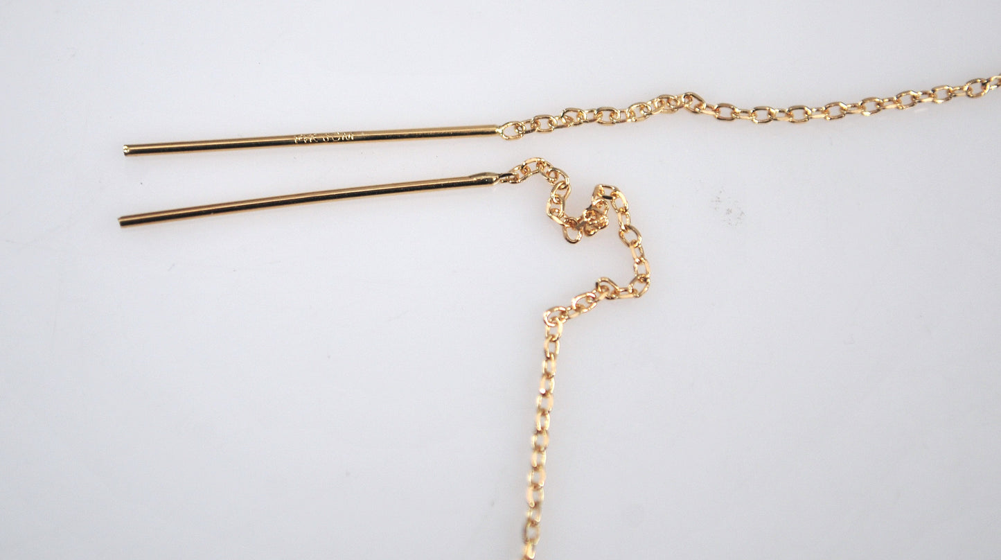 Vintage JCM 14K Gold Threader Earrings