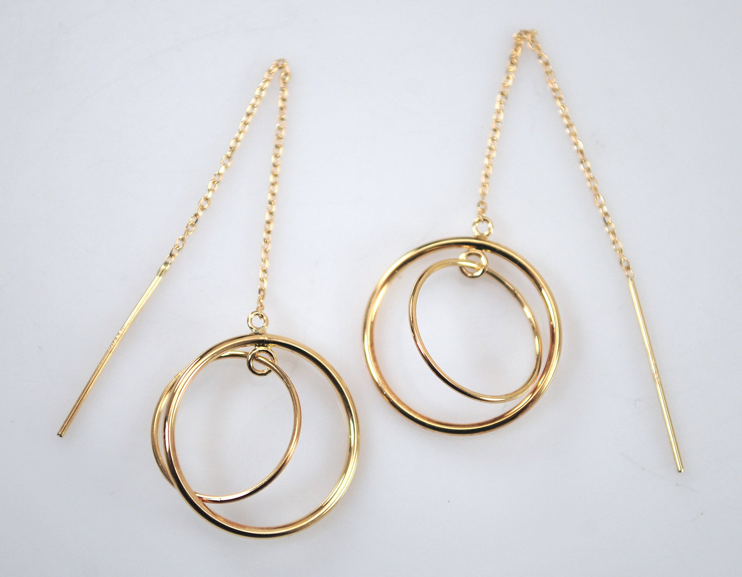 Vintage JCM 14K Gold Threader Earrings