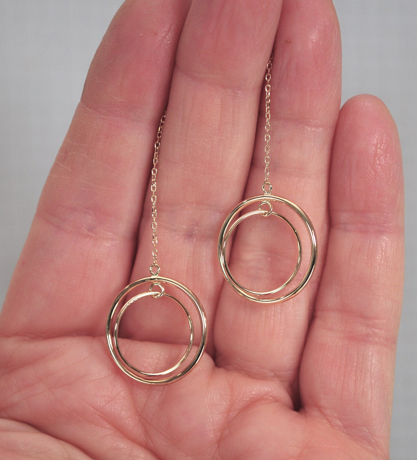 Vintage JCM 14K Gold Threader Earrings