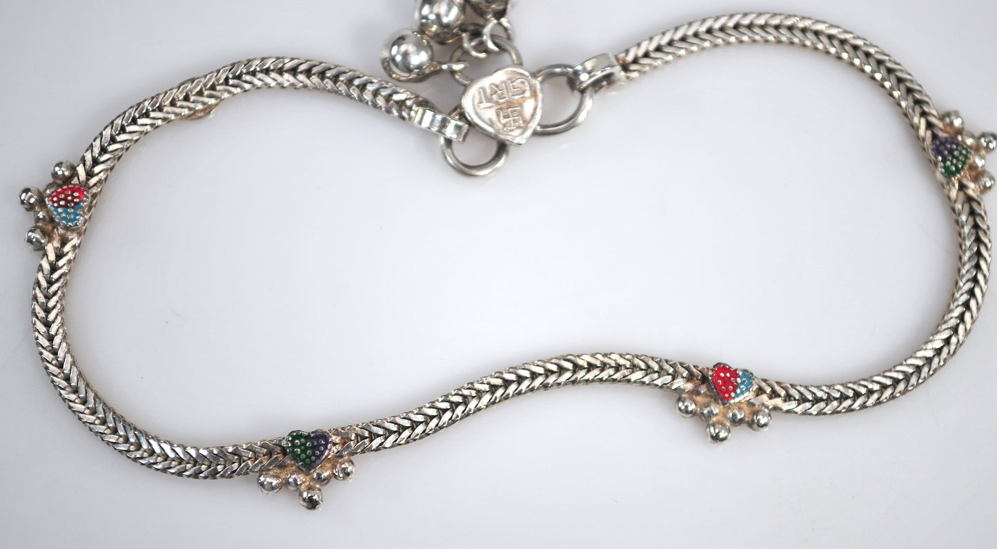 Sterling Silver Ethnic Anklet Payal