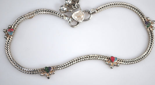 Sterling Silver Ethnic Anklet Payal