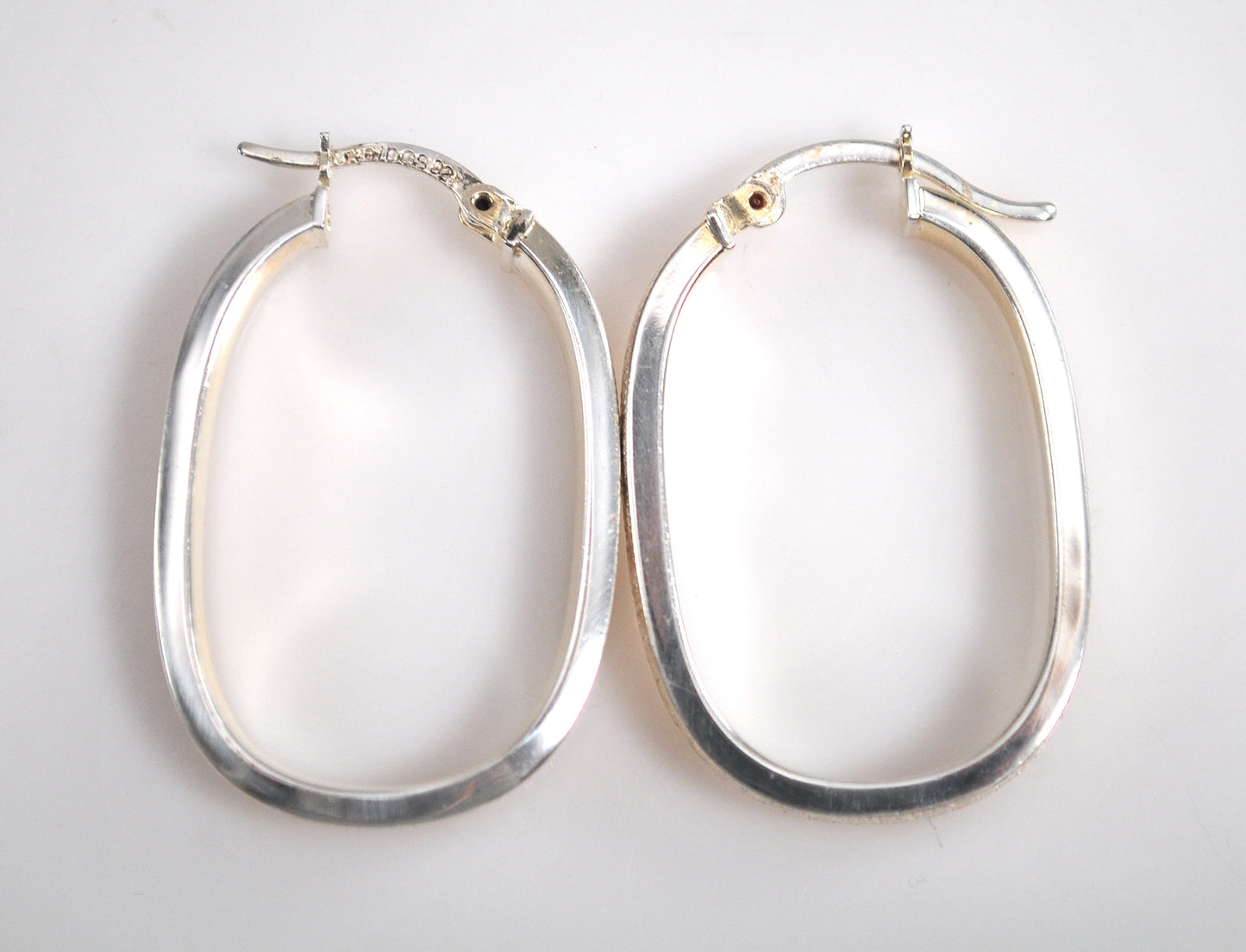 Signed Sterling Greek Key Hoop Earrings