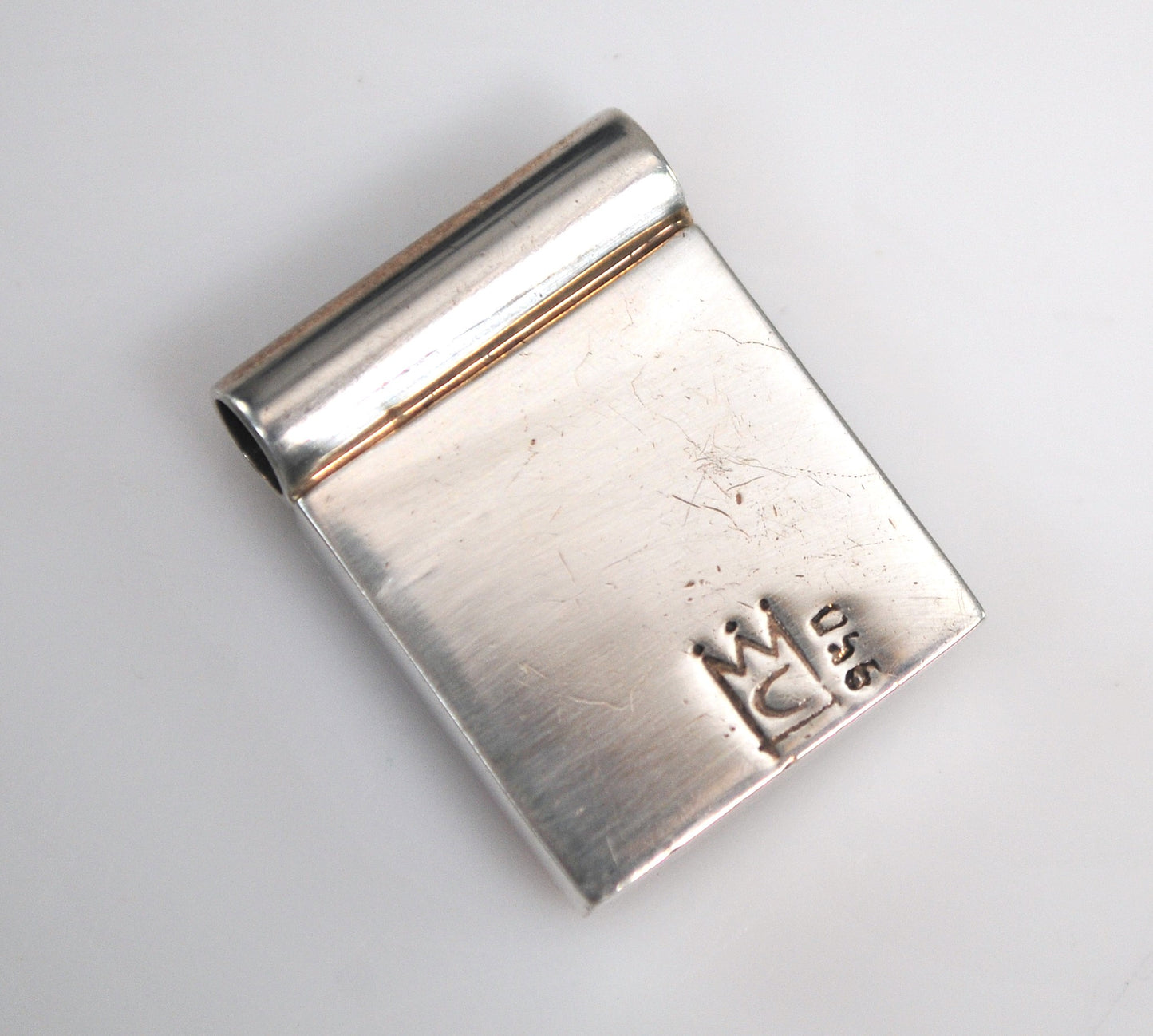 950 Sterling Silver Mother of Pearl Spiny Oyster Inlay Slider Pendant