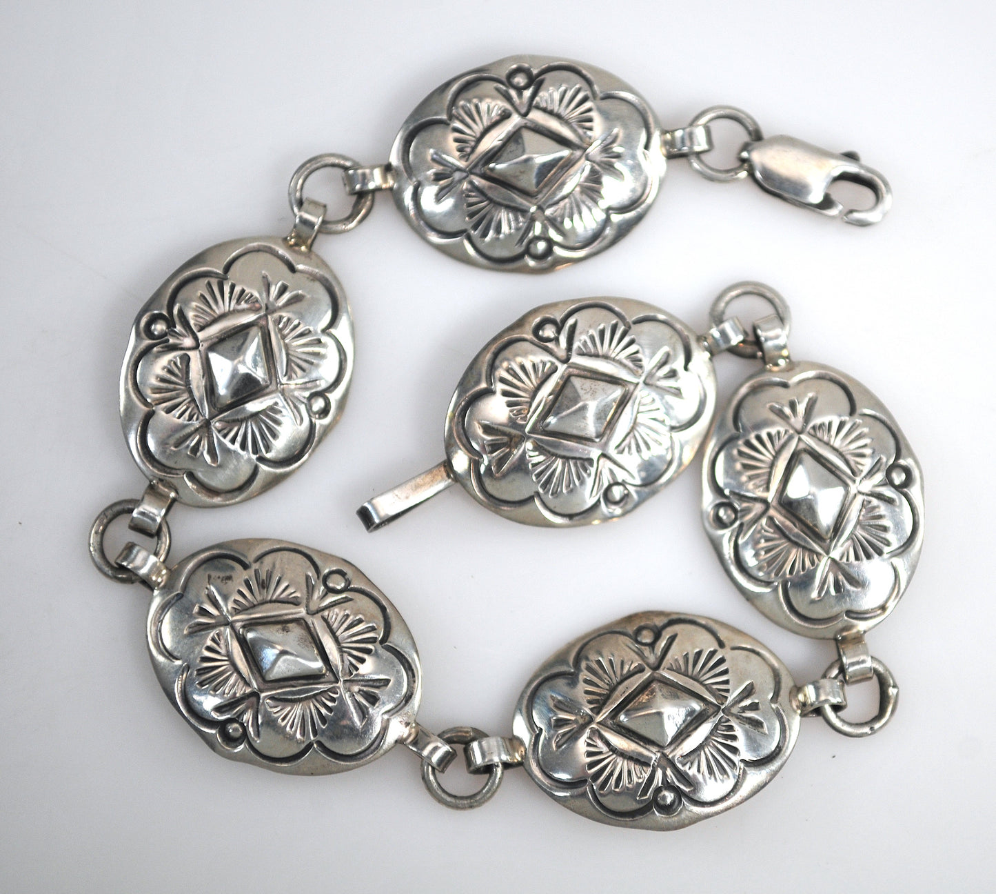 Authur Platero Laguna Sterling Silver Concho Bracelet