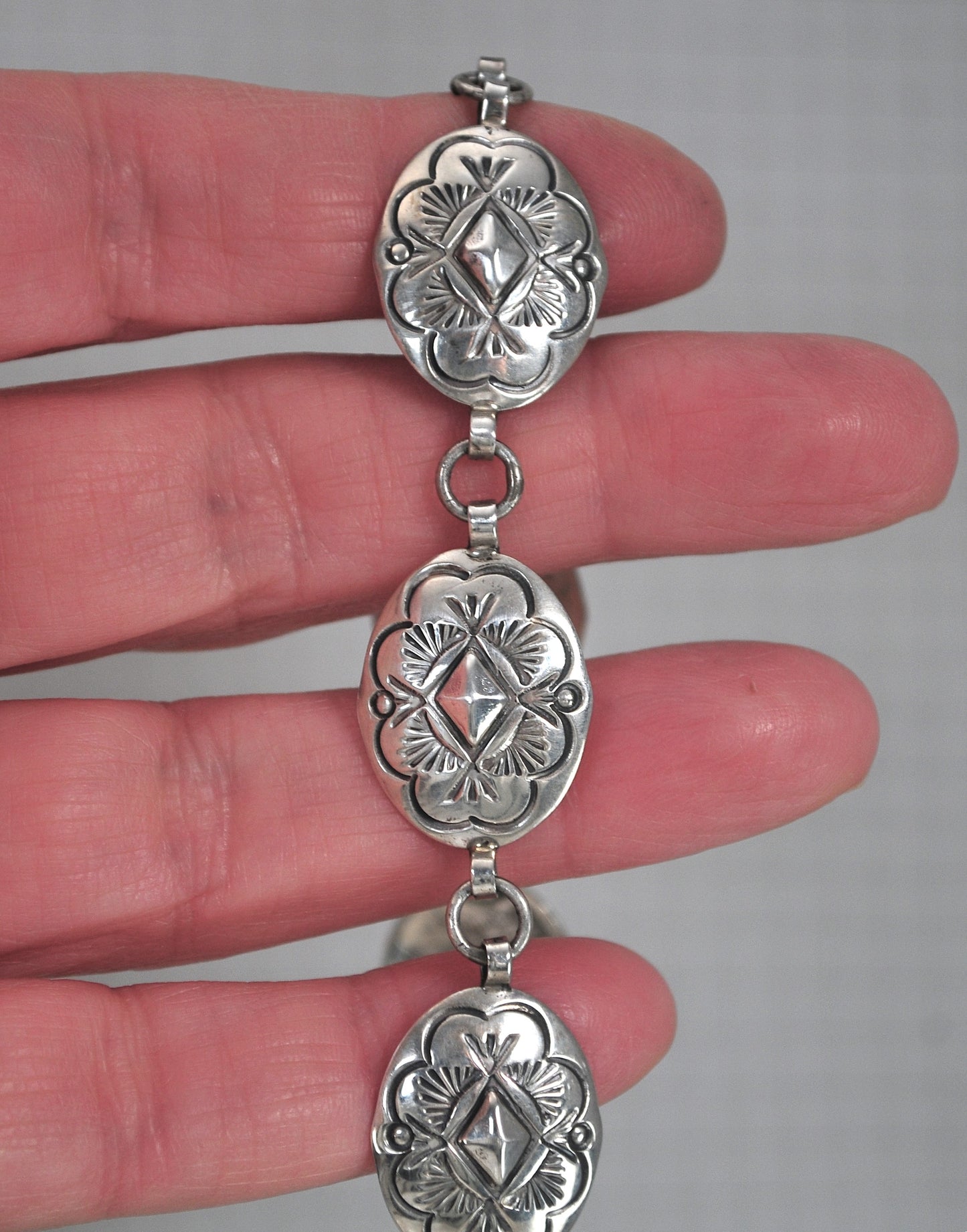 Authur Platero Laguna Sterling Silver Concho Bracelet