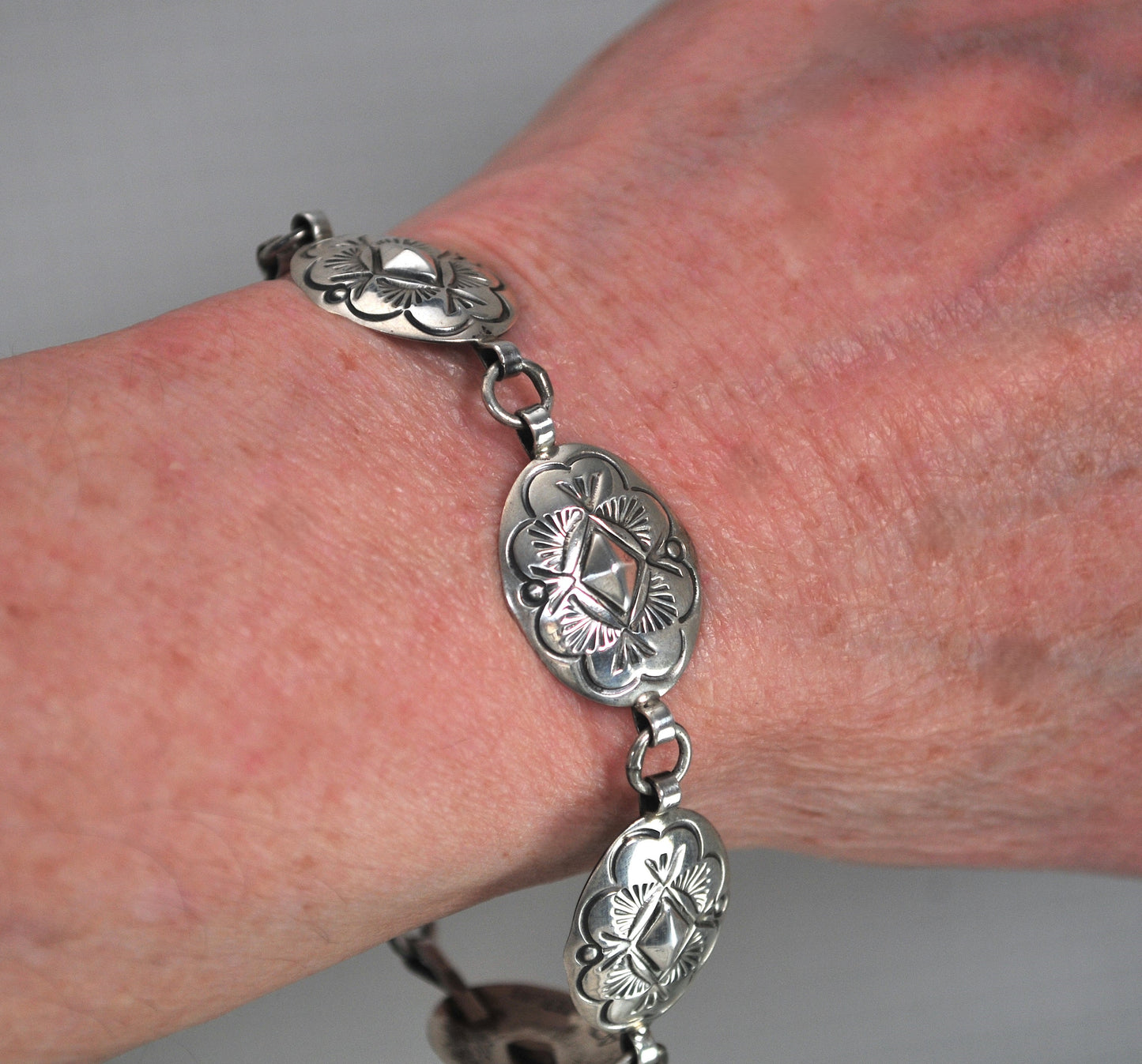 Authur Platero Laguna Sterling Silver Concho Bracelet