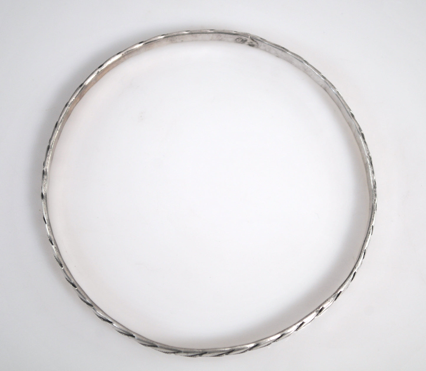 Narrow Vintage Sterling Silver Bangle Bracelet