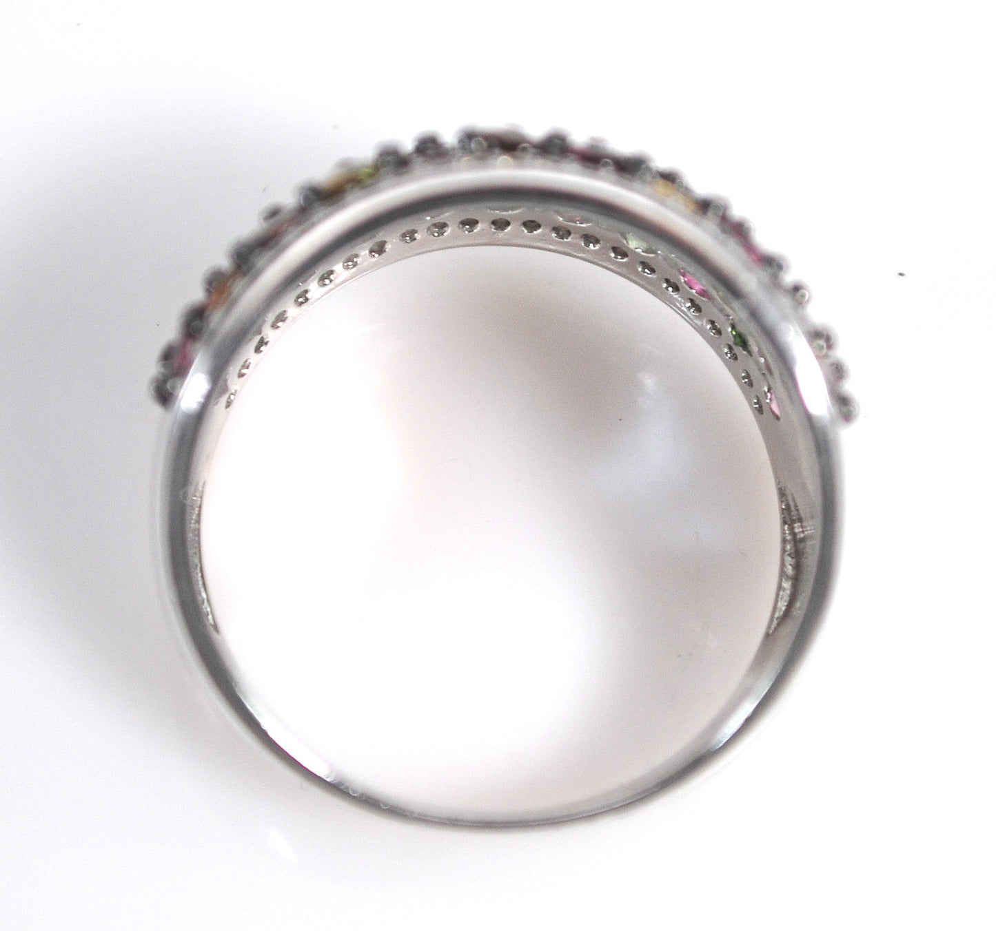 Signed 925 Sterling Silver Tourmaline Statement Ring
