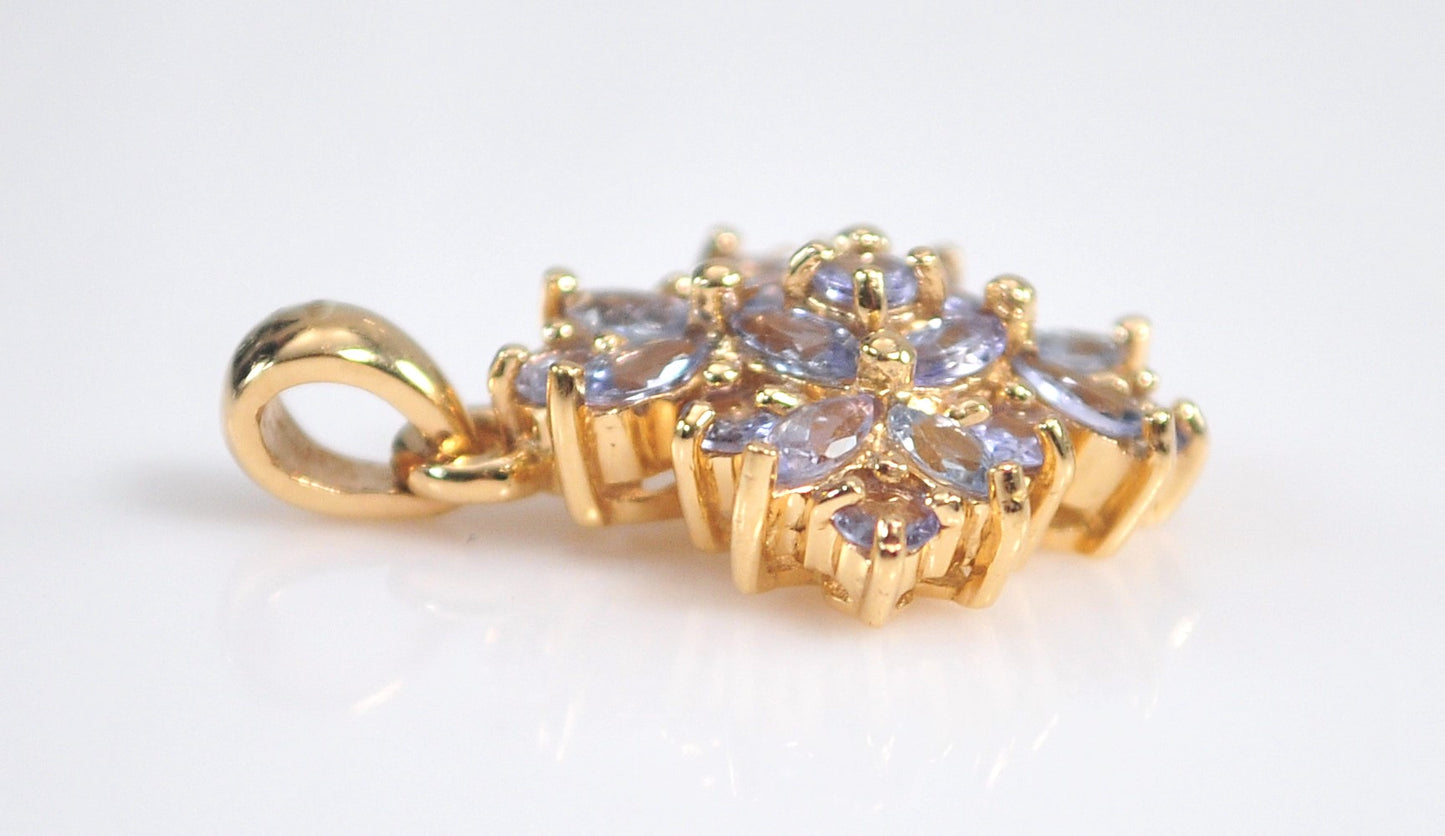 Signed 14K Gold Tanzanite Pendant