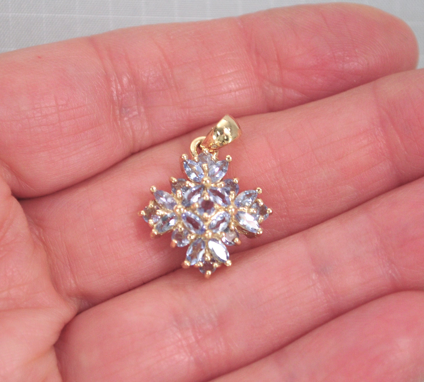 Signed 14K Gold Tanzanite Pendant