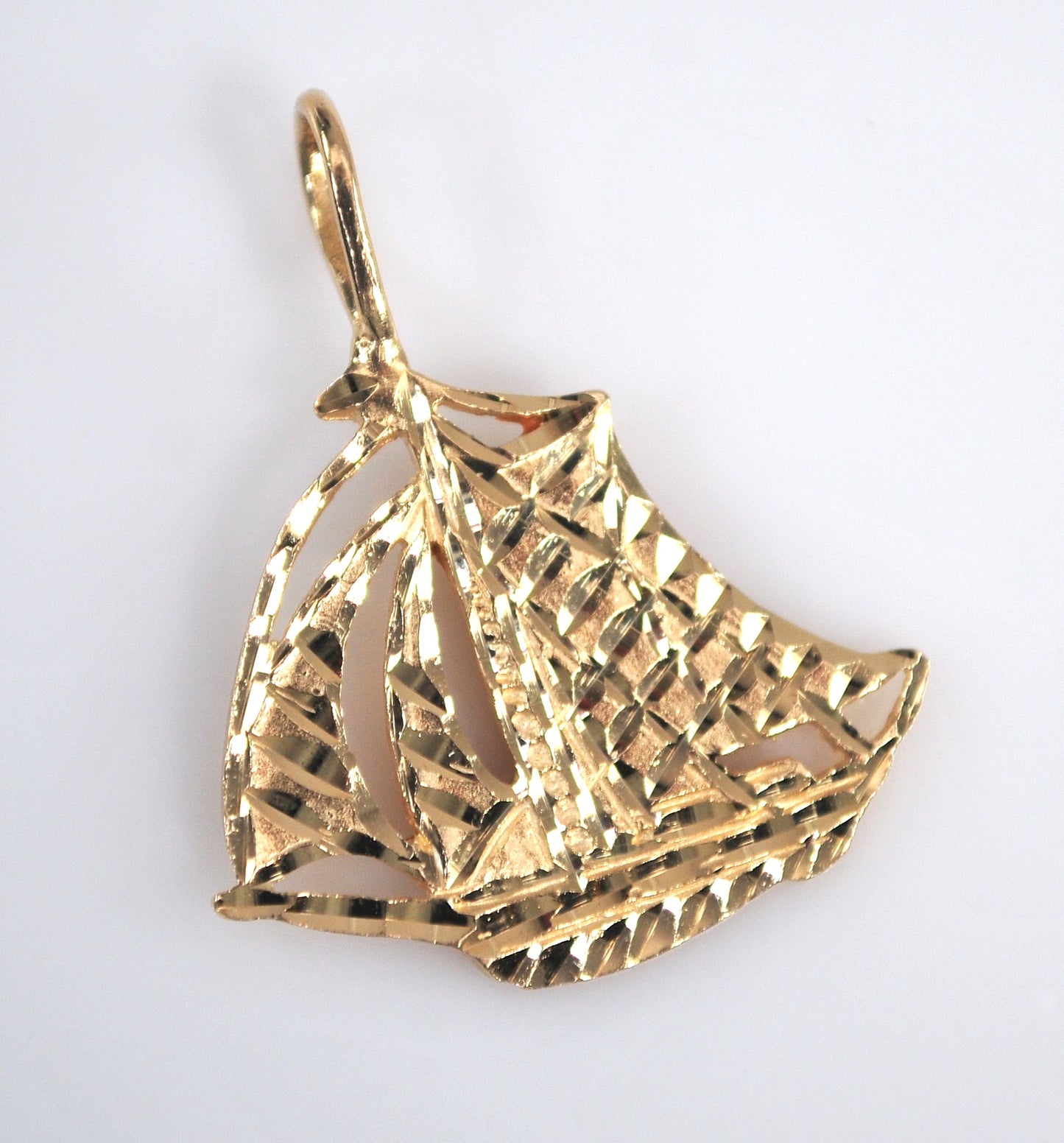 14K Gold Sailboat Pendant