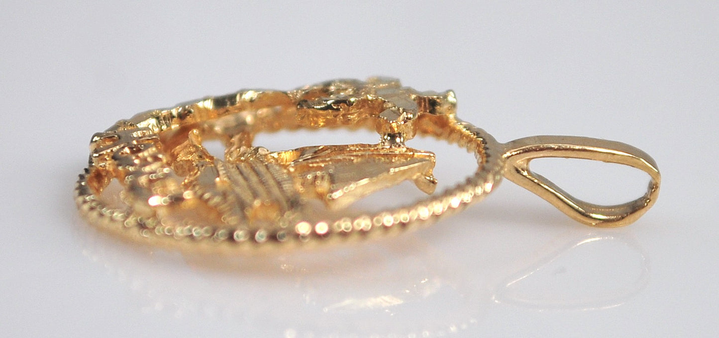 14K Gold Hawaii Pendant