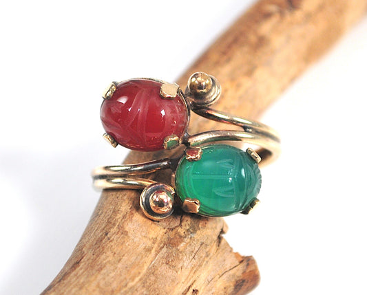 Vintage Gold Filled Scarab Earrings