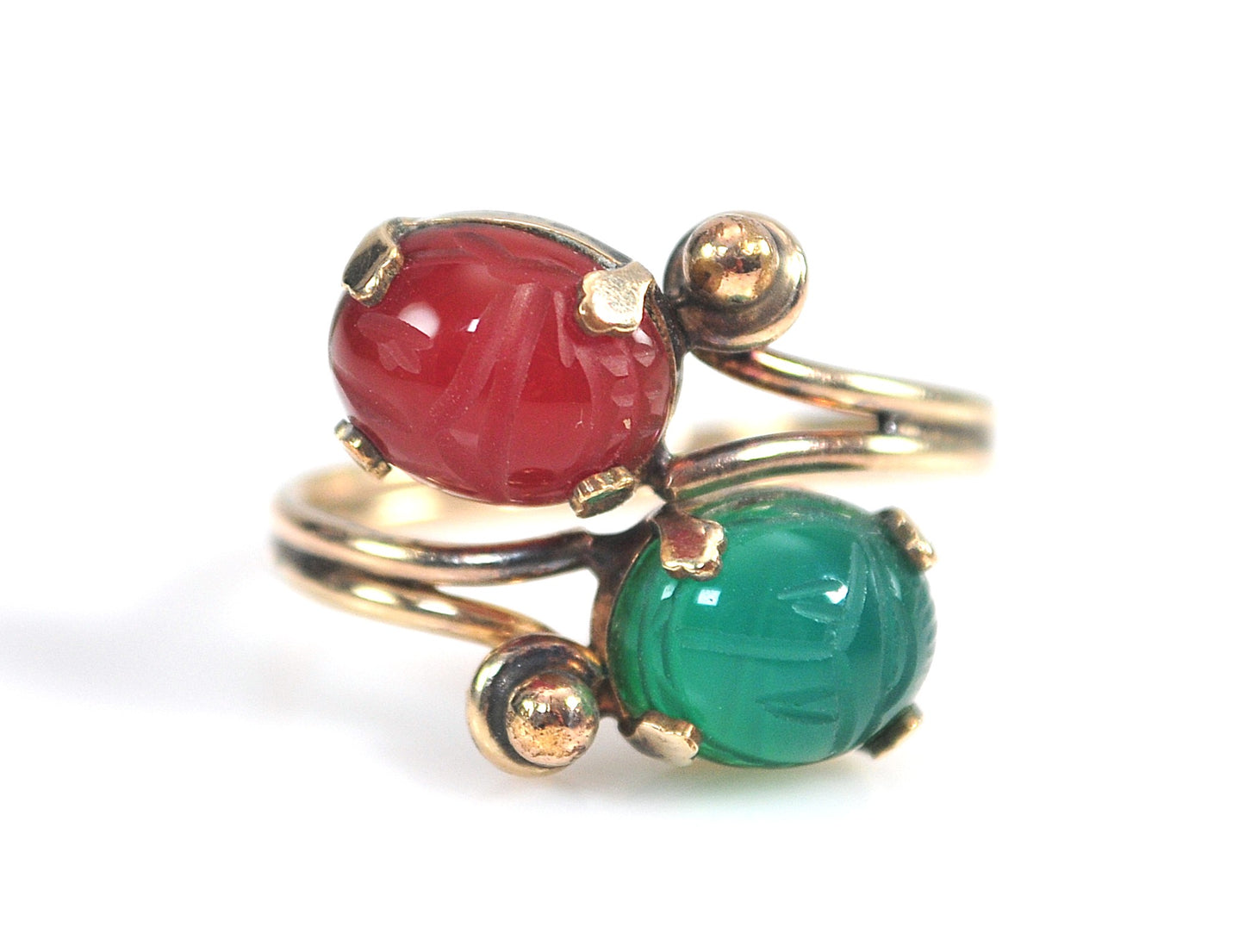 Vintage Gold Filled Scarab Earrings