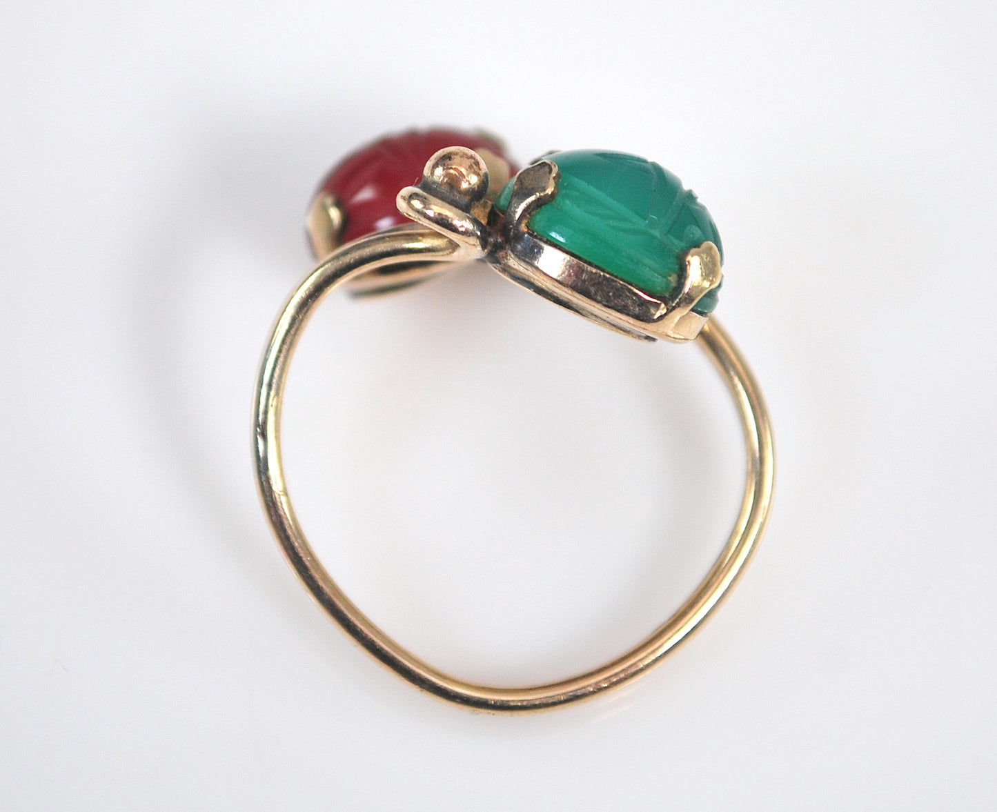 Vintage Gold Filled Scarab Earrings