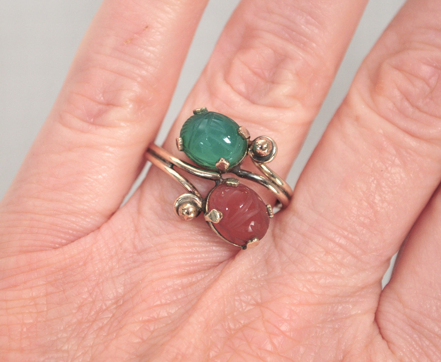 Vintage Gold Filled Scarab Earrings