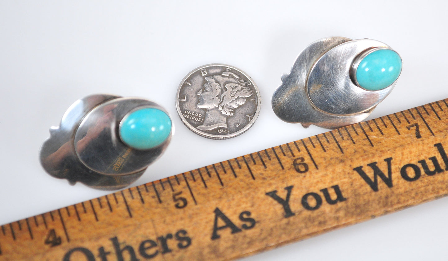 Southwestern Sterling Silver Turquoise Earrings