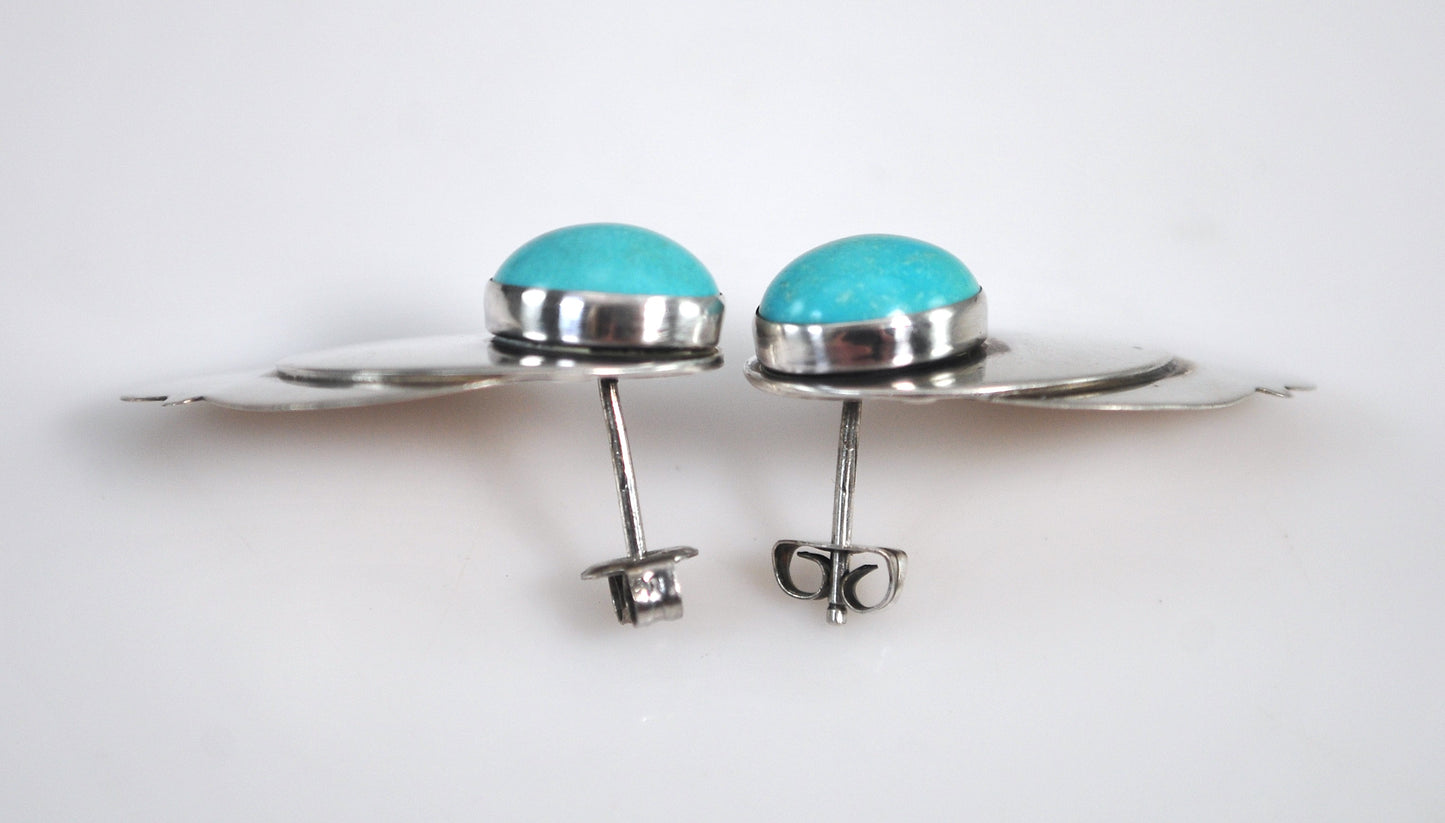 Southwestern Sterling Silver Turquoise Earrings