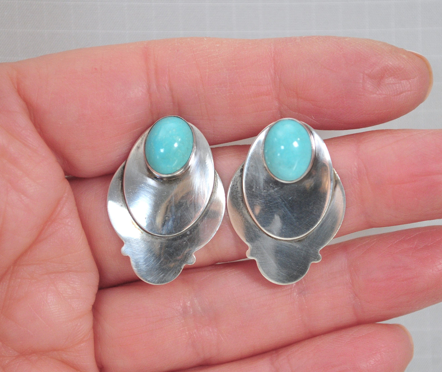 Southwestern Sterling Silver Turquoise Earrings