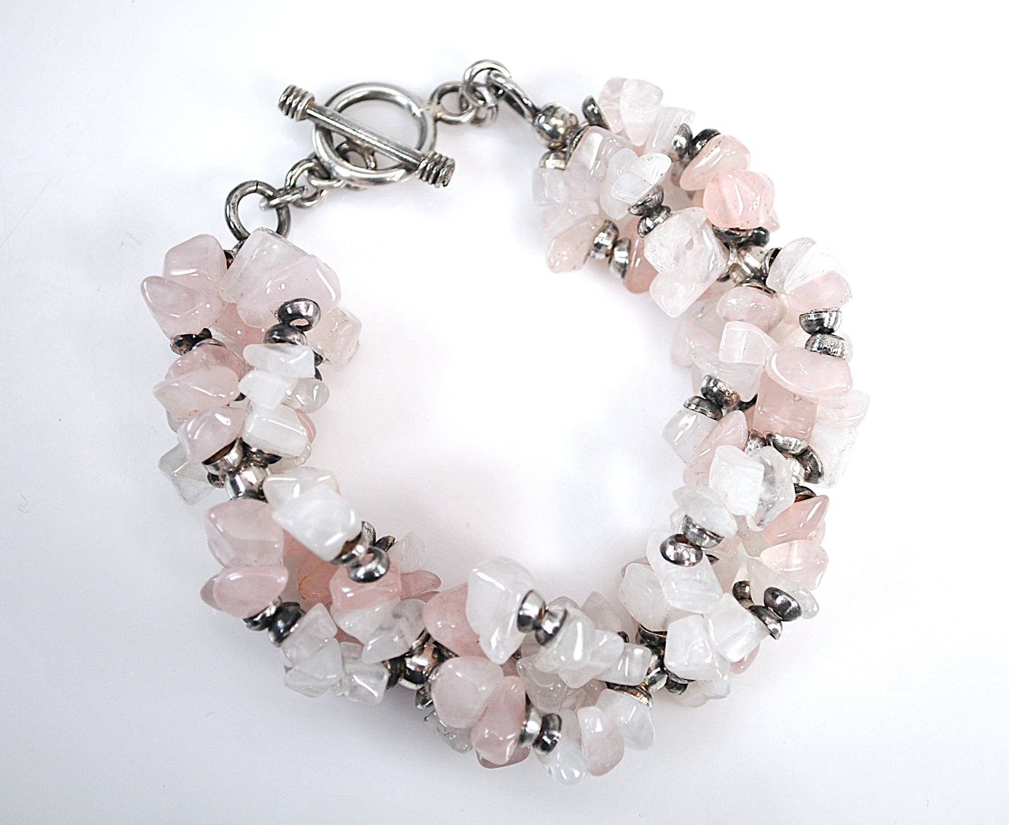 Silpada Sterling Silver Rose Quartz Nugget Bracelet