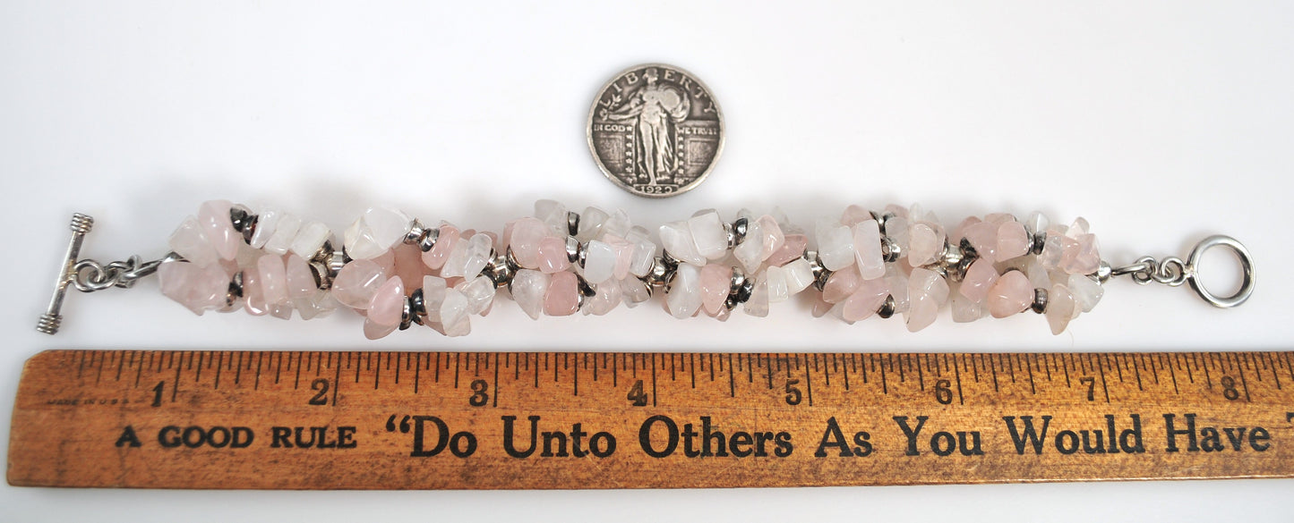 Silpada Sterling Silver Rose Quartz Nugget Bracelet