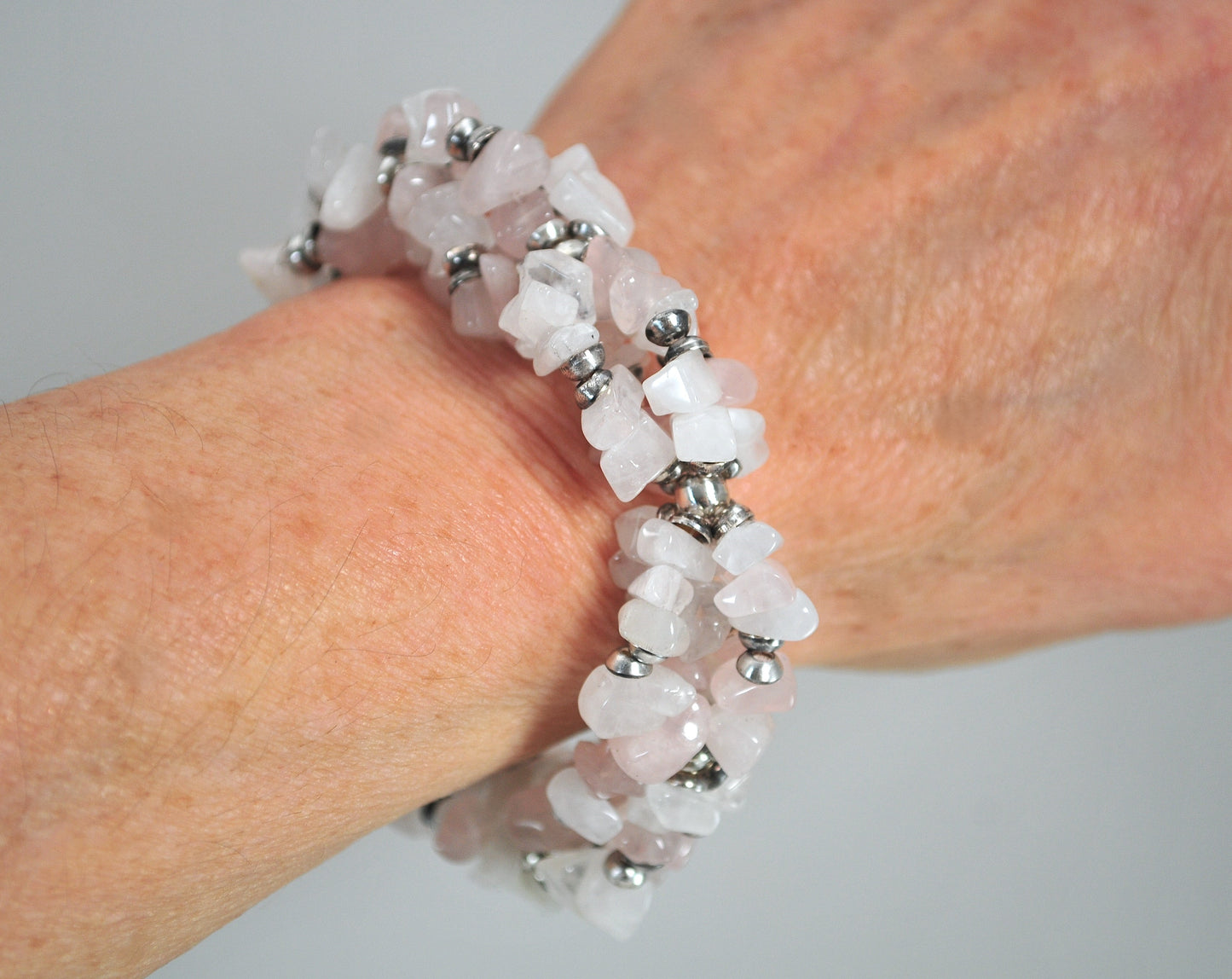 Silpada Sterling Silver Rose Quartz Nugget Bracelet