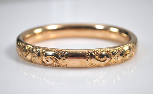 Vintage Signed Gold Filled Bangle Bracelet