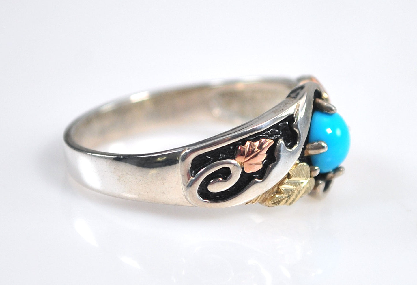 Black Hills Sterling Silver 12K Turquoise Ring
