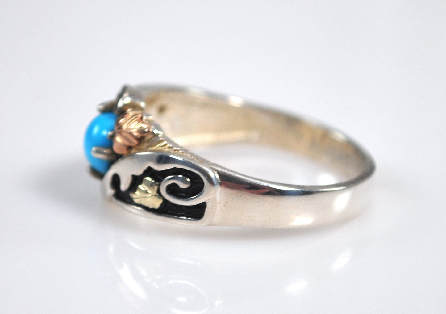 Black Hills Sterling Silver 12K Turquoise Ring