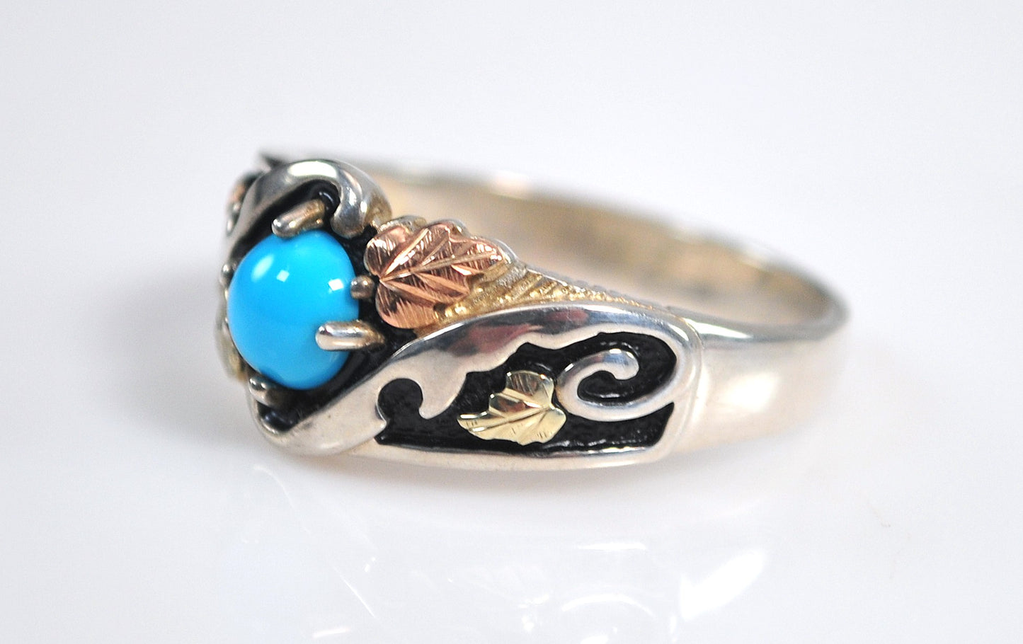 Black Hills Sterling Silver 12K Turquoise Ring