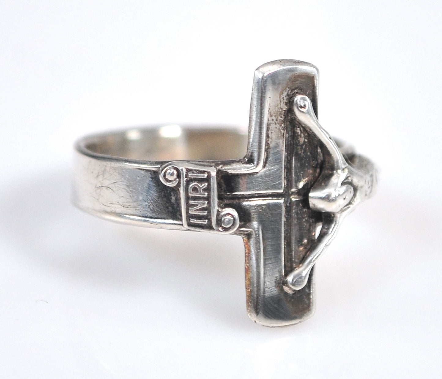 Vintage Creed Sterling Silver Crucifix Ring