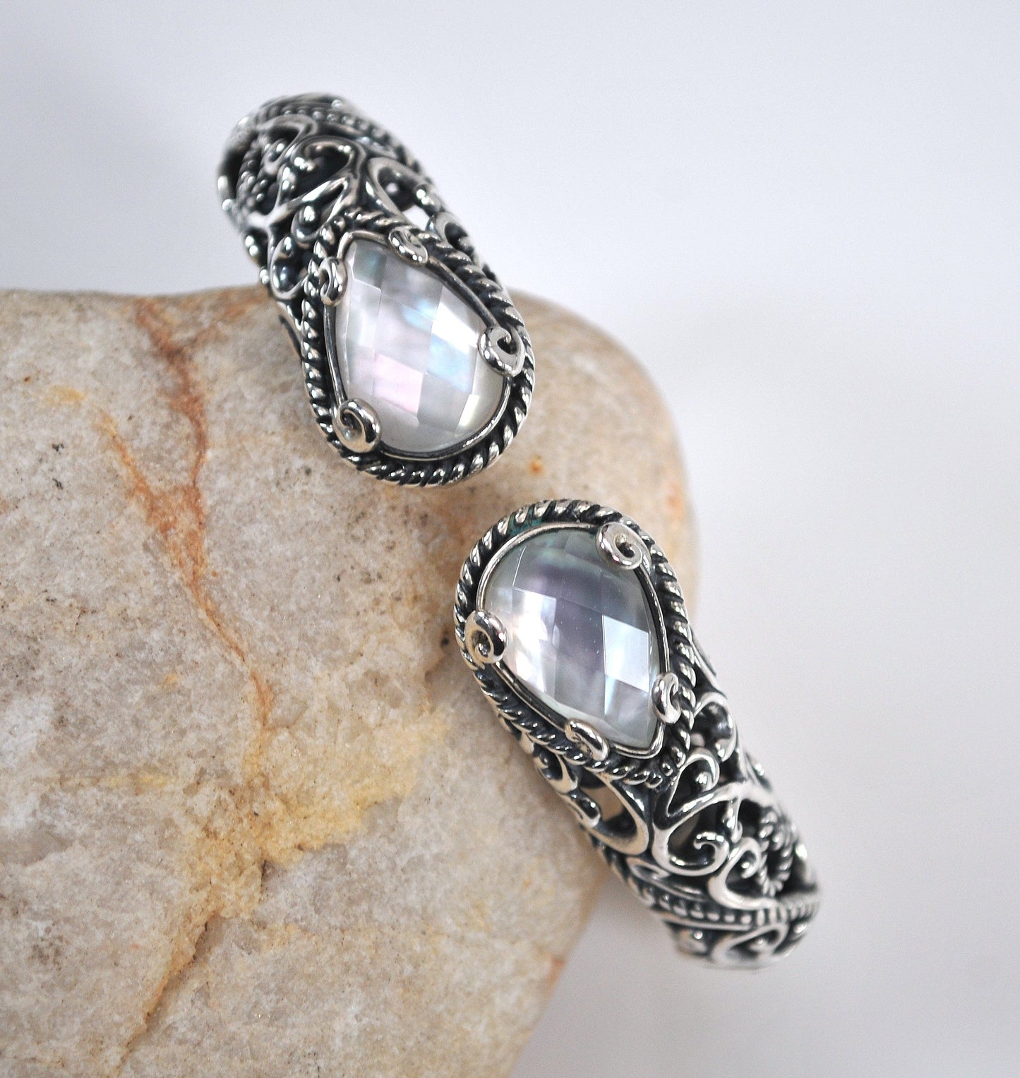 Carolyn Pollack Relios Sterling Silver Doublet Bangle Bracelet