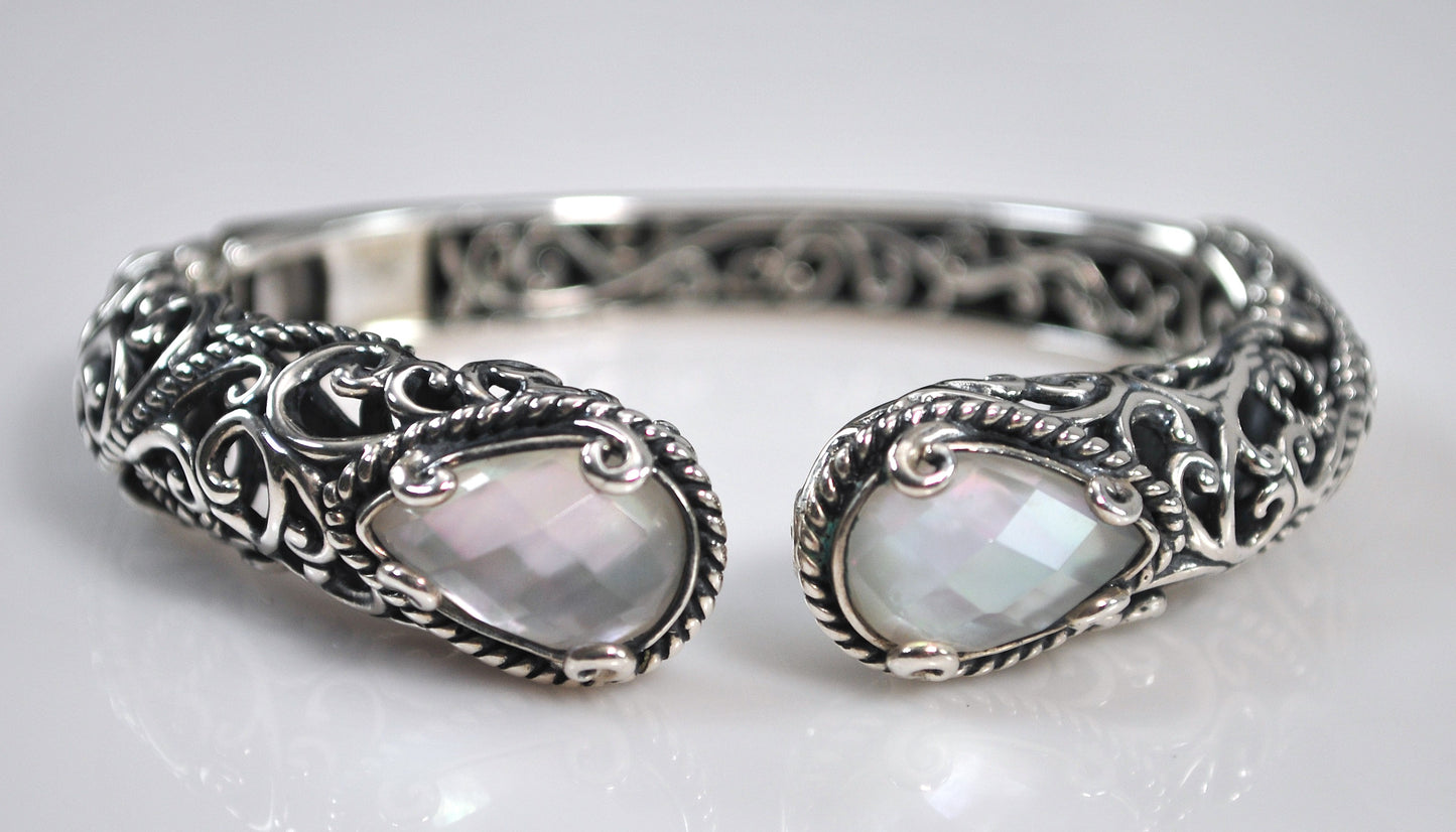 Carolyn Pollack Relios Sterling Silver Doublet Bangle Bracelet