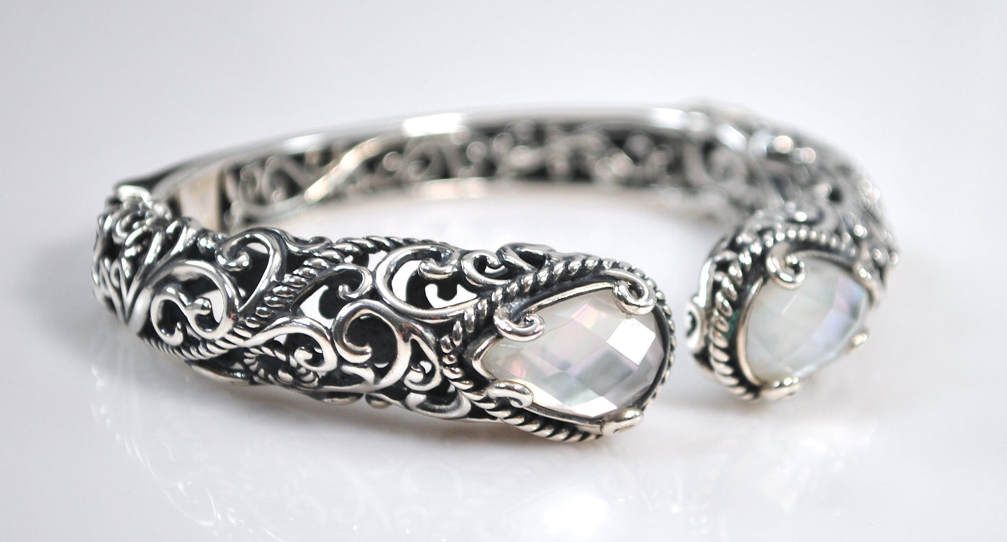 Carolyn Pollack Relios Sterling Silver Doublet Bangle Bracelet