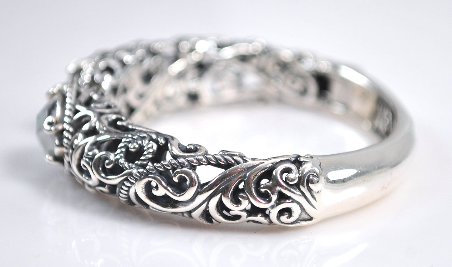 Carolyn Pollack Relios Sterling Silver Doublet Bangle Bracelet