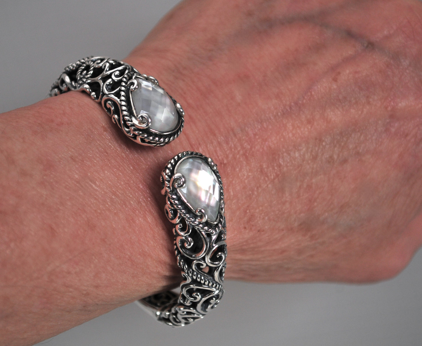 Carolyn Pollack Relios Sterling Silver Doublet Bangle Bracelet