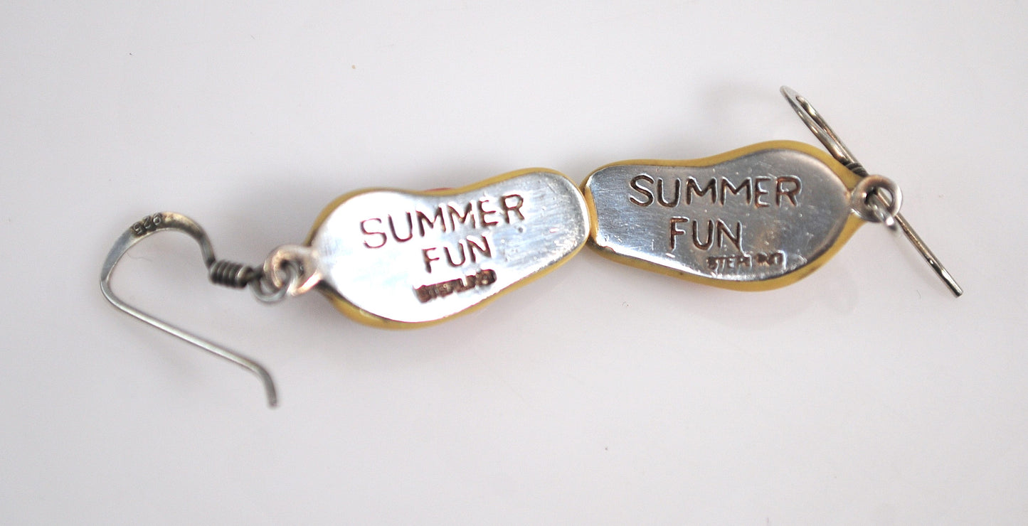 Summer Fun Sterling Silver Flip Flop Earrings